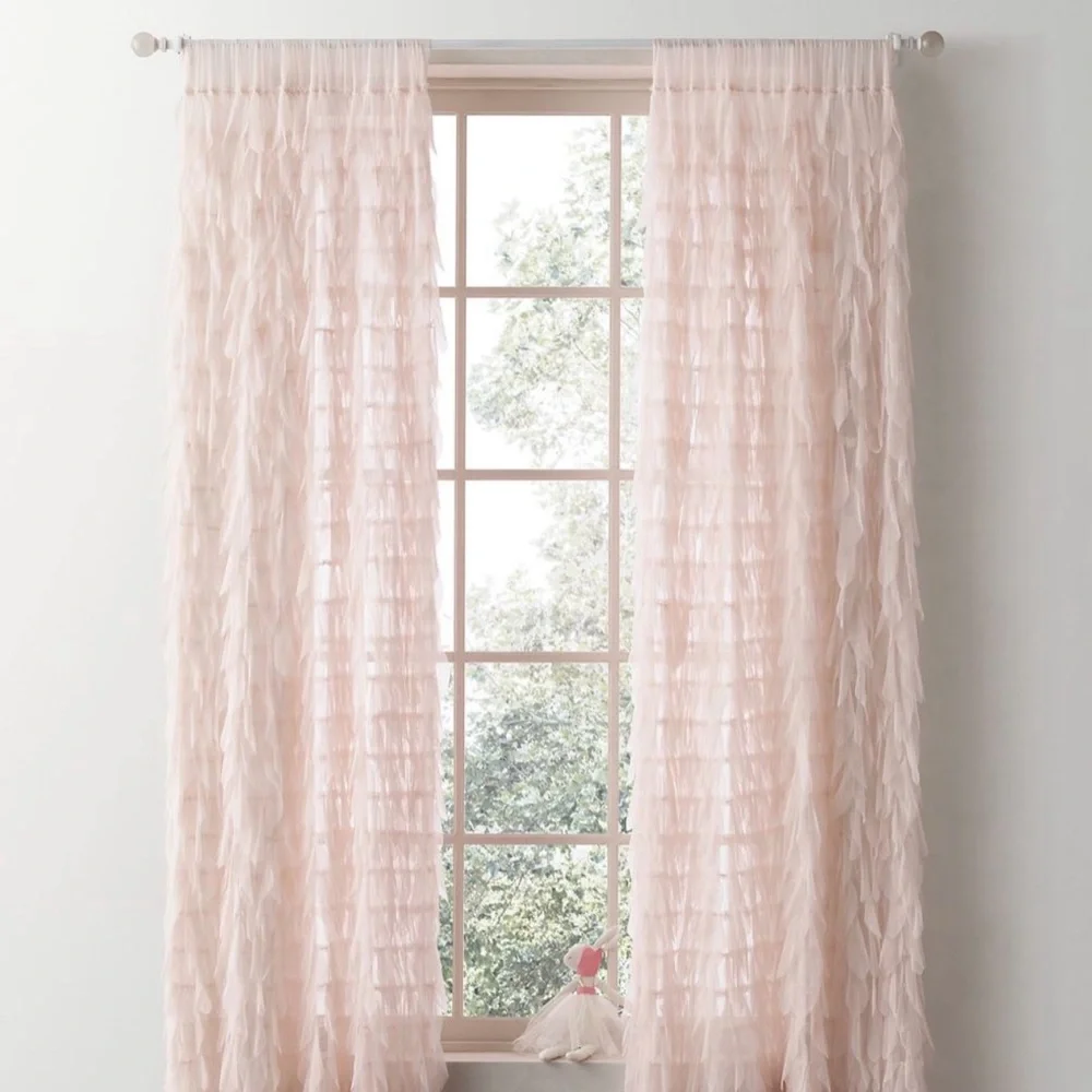 RH Baby & Child, Cascading Tulle Drapery Panel, Petal (Set Of 2)